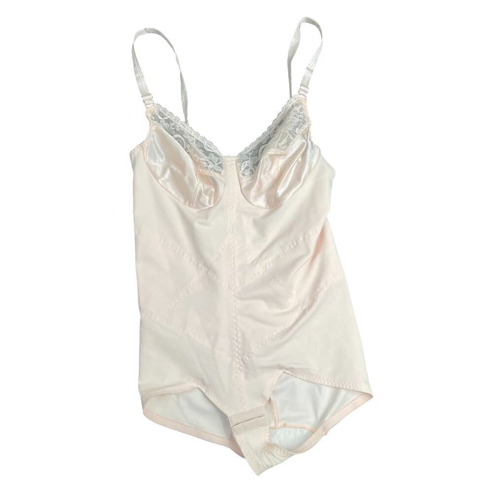 VTG Petal Pink Smoothie Diet Skinny Waist Shapewear Girdle Sz 38B Bodysuit Sexy